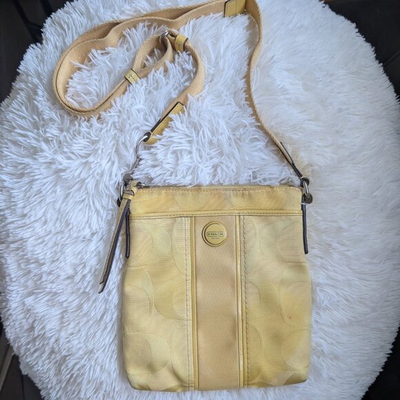 Coach, Monogram C Crossbody Bag, Butter Yellow - Picture 1 of 12